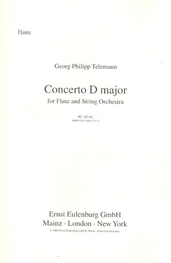 Konzert D-Dur für Flöte und Streichorchester