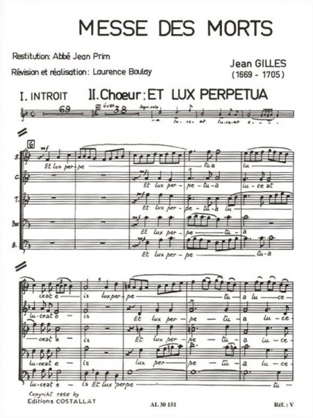 Messe des Morts (Requiem) pour soli, choeur mixte sans accompagnement