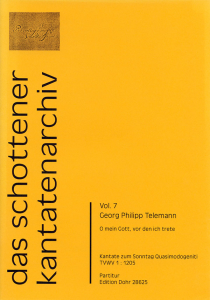 O mein Gott vor den ich trete TWV1:1205 für Soli, gem Chor, 2 Violinen, Viola und Bc