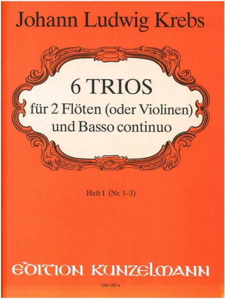 6 Trios Band 1 (Nr.1-3) für 2 Flöten (Violinen) und Bc