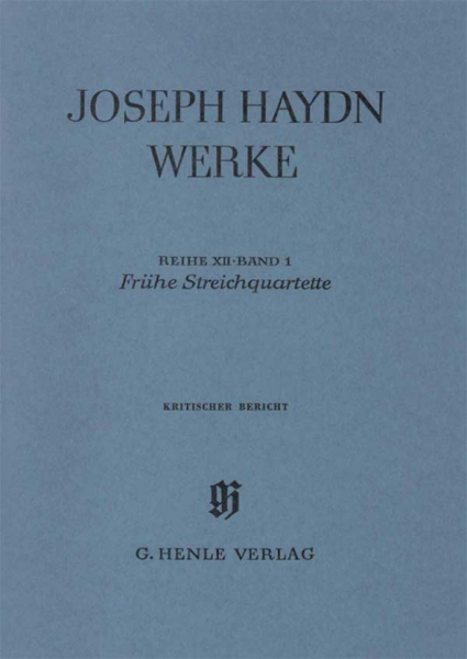 Joseph Haydn Werke Reihe 12 BAND 1 FRUEHE STREICHQUARTETTE