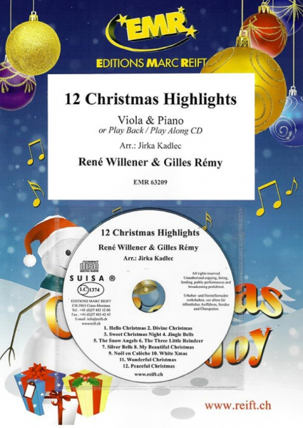 12 Christmas Highlights (+CD) für Viola und Klavier