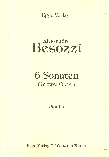 6 Sonaten Band 2 (Nr.4-6) für 2 Oboen