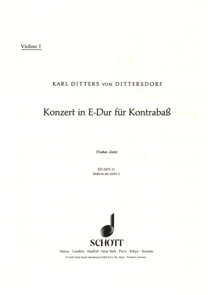 Konzert E-Dur Krebs 172 für Kontrabass und Orchester