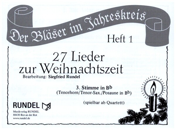 27 Lieder zur Weihnachtszeit Band 1 für 4 Bläser (Ensemble)