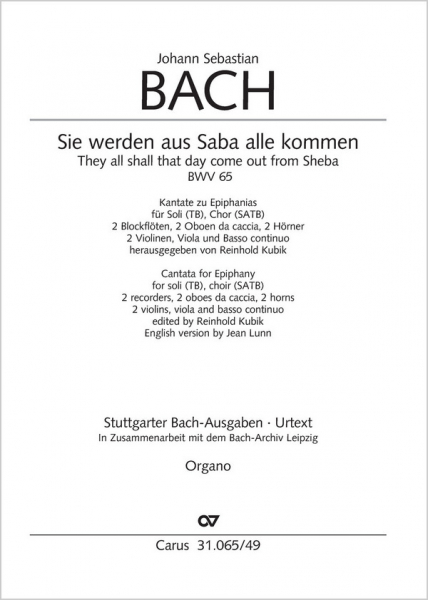 Sie werden aus Saba alle kommen Kantate Nr.65 BWV65