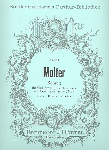 Konzert D-Dur Nr.4 für Klarinette in D, Streichorchester und Bc