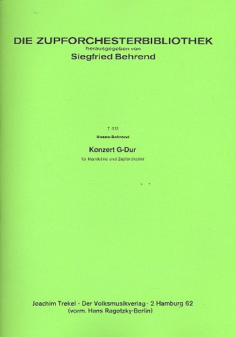 Konzert G-Dur für Mandoline und Zupforchester