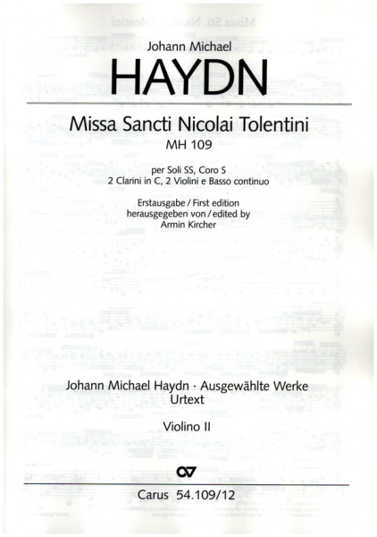 Missa Sancti Nicolai Tolentini MH109 für Soli, Frauenchor und Instrumente