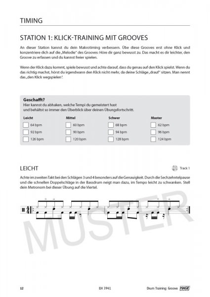 Schule für Schlagzeug DRUM TRAINING GROOVE