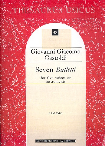 7 balletti 1596 for 5 voices or instruments score (it)