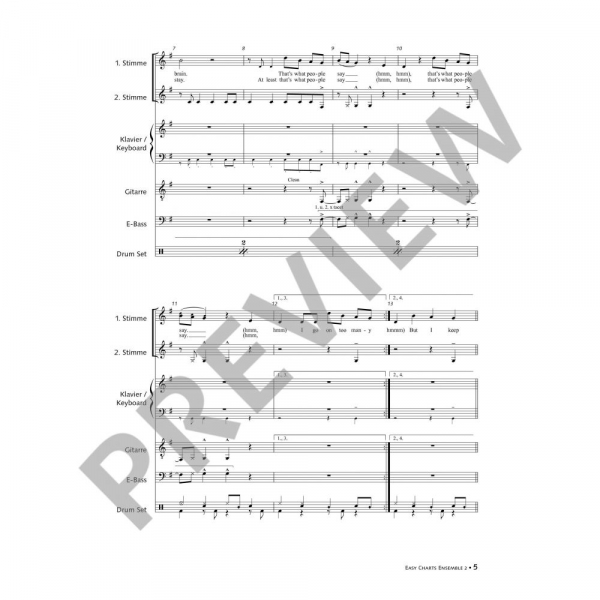 Partitur und Stimmen Easy Charts Ensemble 2