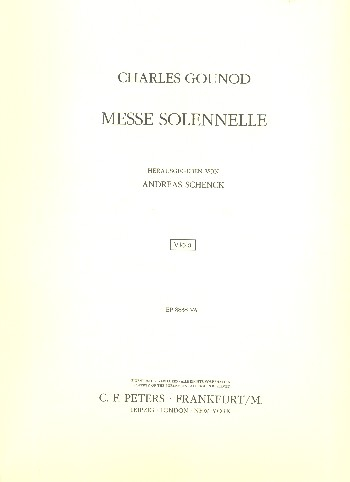 Messe solennelle G-Dur (Cäcilien-Messe) für Soli, gem Chor und Orchester