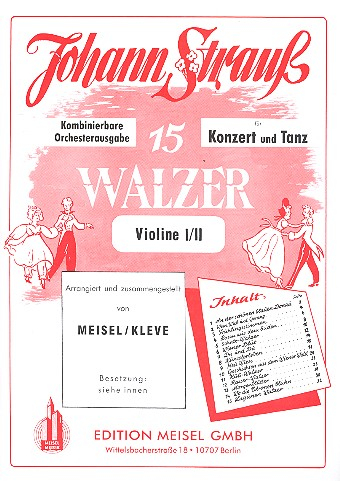 15 Walzer für Konzert und Tanz für Salonorchester