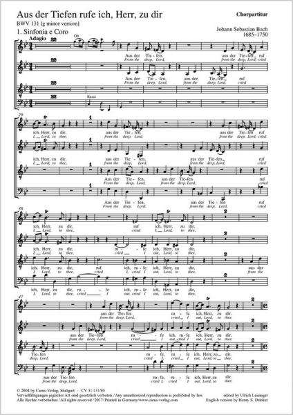 Aus der Tiefen rufe ich Herr zu dir Kantate Nr.131 BWV131