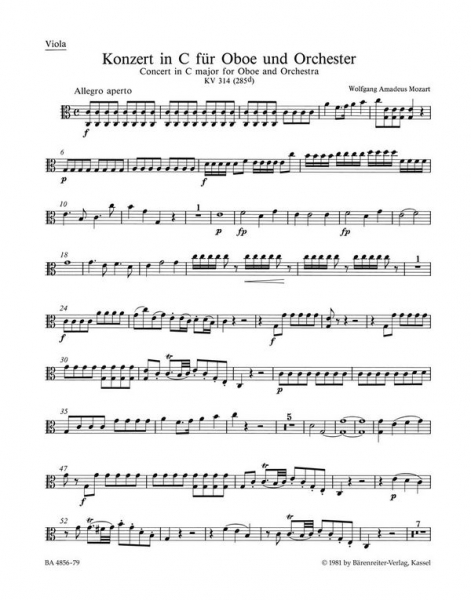 Konzert C-Dur KV314 für Oboe und Orchester