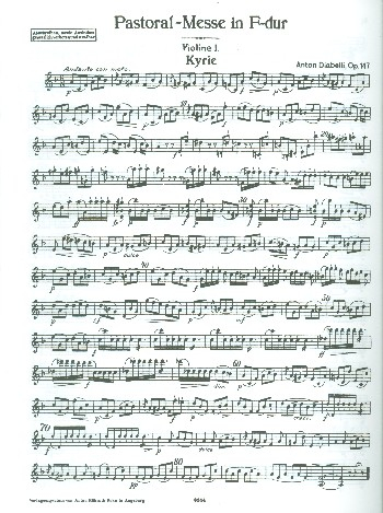 Pastoralmesse F-Dur op.147 für Chor, Orchester und Orgel