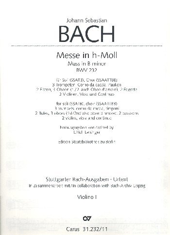 Messe h-Moll BWV232 für Soli, gem Chor und Orchester