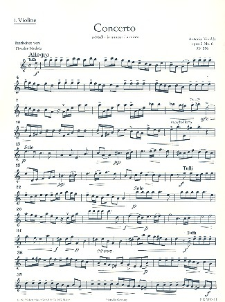 L&#039;Estro Armonico op. 3/6 RV 356 / PV 1 für Violine, Streicher und Orgel