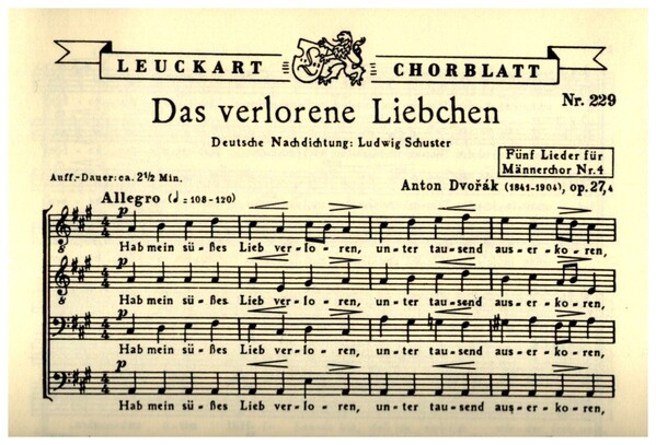 Das verlorene Liebchen op.27,4 für Männerchor a cappella