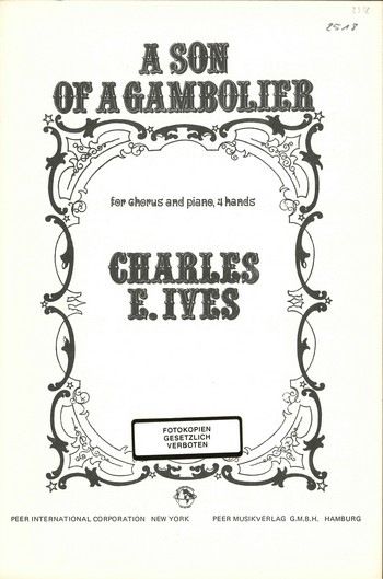 A Son of a Gambolier for mixed chorus and piano 4 hands