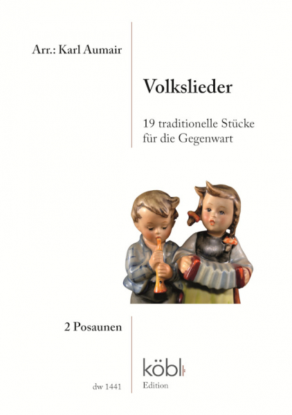 Volkslieder für 2 Posaunen (mit Text)