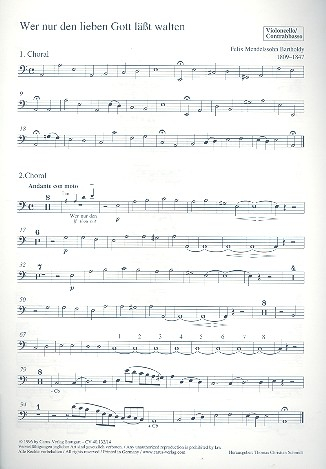 Wer nur den lieben Gott läßt walten für Sopran, gem Chor und Streicher