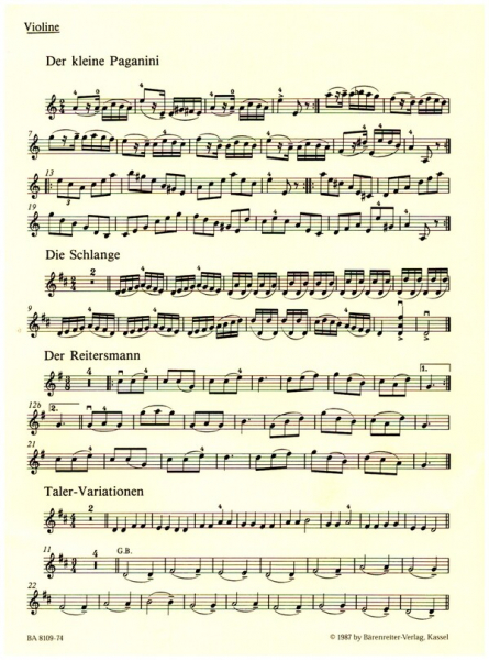 Der kleine Paganini für Violine und Klavier