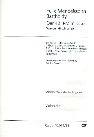Wie der Hirsch schreit op.42 Psalm 42 für Soli, gem Chor und Orchester