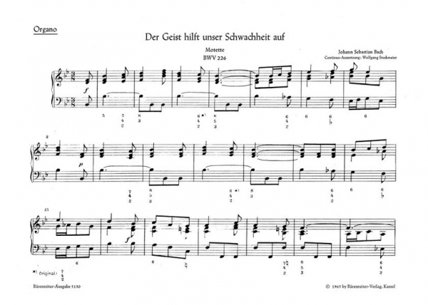 Der Geist hilft BWV226 Motette für Doppelchor und Orchester
