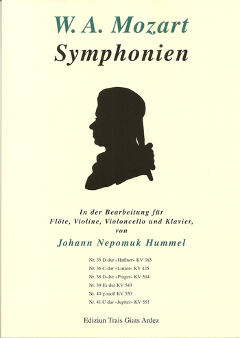 Sinfonie Es-Dur Nr.39 KV543 für Flöte, Violine, Violoncello und Klavier
