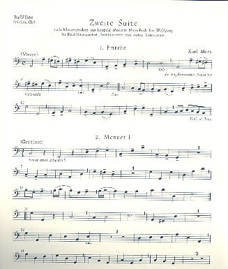 Suite Nr.2 nach Klavierstücken von Leopold Mozart für 4 Blockflöten (SATB)