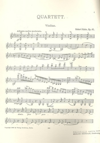 Quartett op.41 für Violine, Viola, Violoncello und Klavier