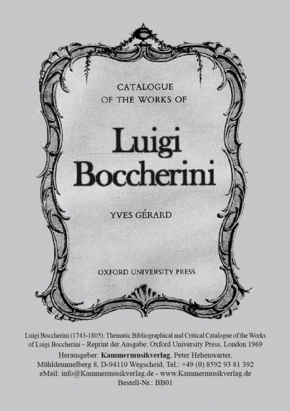 BB01 Luigi Boccherini Werkverzeichnis