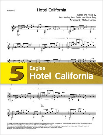 Hotel California für 4 Gitarren (Ensemble)