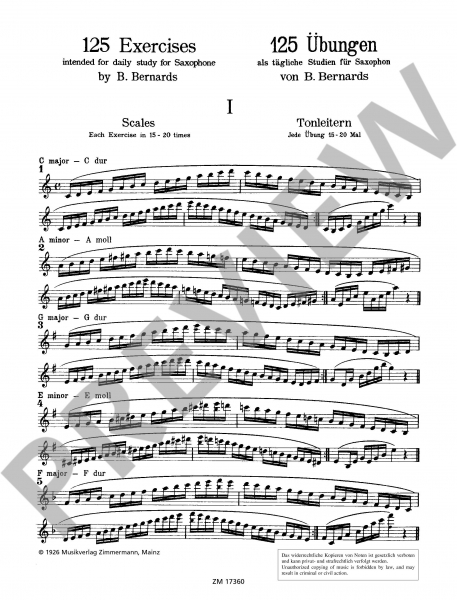 Übungen für Altsaxophon 125 Übungen