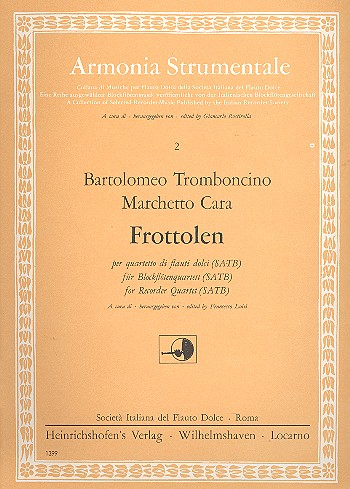 Frottolen für 4 Blockflöten (SATB)