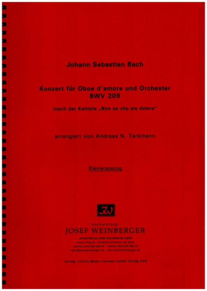 Konzert BWV209 für Oboe d&#039;amore und Orchester