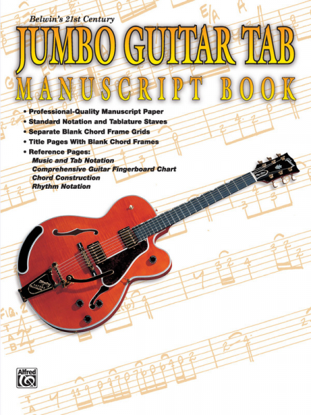 Jumbo Guitar Tab Manuscript book (notes and tab) 80 pages