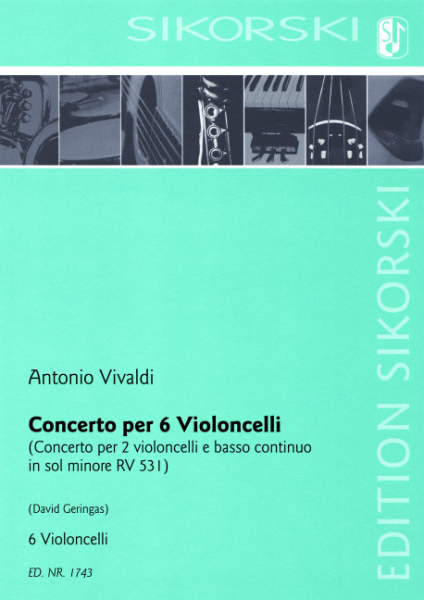 Konzert g-Moll RV531 für 2 Violoncelli, Streicher und Bc für 6 Violoncelli