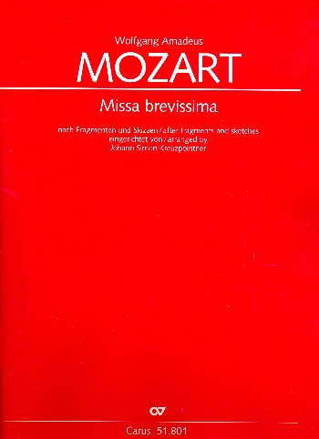 Missa brevissima für Soli, gem Chor und Orchester