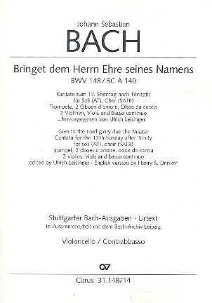 Bringet dem Herrn Ehre seines Namens Kantate Nr.148 BWV148