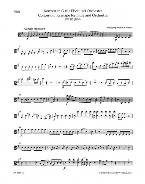 Konzert G-Dur KV313 für Flöte und Orchester