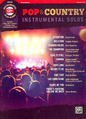 Pop &amp; Country Instrumental Solos (+MP3-CD): for trombone bass clef