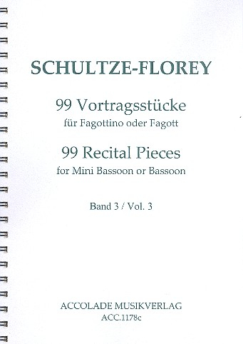 99 Vortragsstücke Band 3 (Nr.67-99) für Fagott (Fagottino)