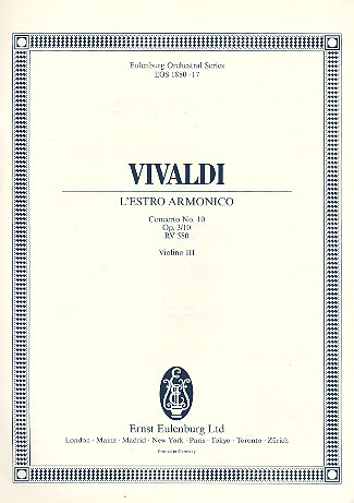 Konzert h-Moll L'Estro Armonico op.3,10 RV580 für 4 Violinen, Streicher und Bc