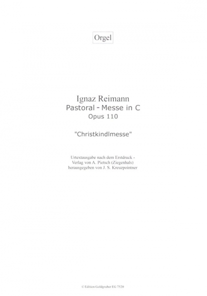 Pastoral-Messe in C op.110 &#039;Christkindlmesse&#039; für Soli, gem Chor und Orchester