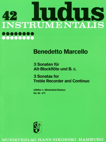 3 Sonaten für Altblockflöte und basso continuo