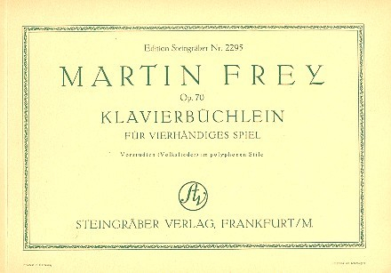 Klavierbüchlein op.70 Vorstudien im polyphonen Stile