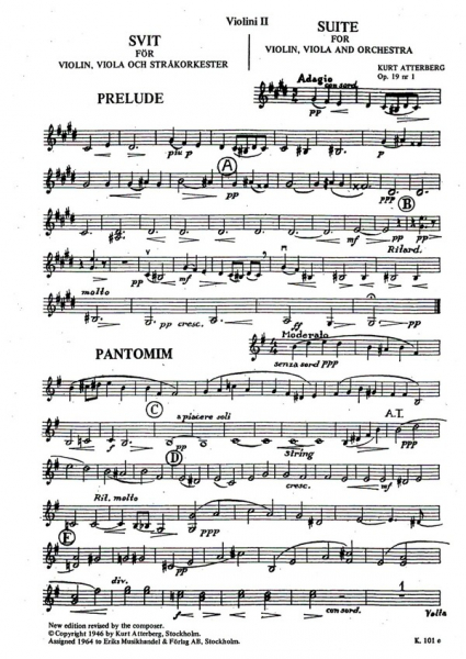 Suite op.19,1 for violin, viola and string orchestra